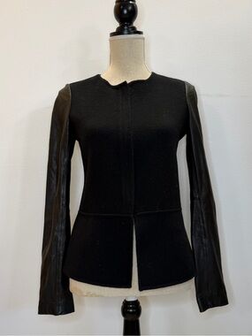 Rag & Bone Leather Sleeve Wool Jacket